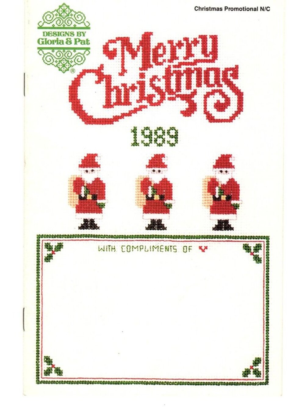 1989 Gloria and Pat Merry Christmas Vintage Cross-Stitch Patterns Booklet